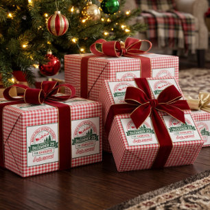 Nordpol-Sonderlieferung Santa Kariert Geschenkpapier