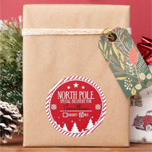 Nordpol Sonderlieferung Weihnachten Große Runder Aufkleber