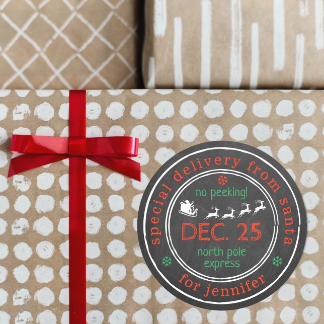 Nordpol Sonderlieferung Weihnachtsgeschenk Runder Aufkleber (Von Creator hochgeladen)