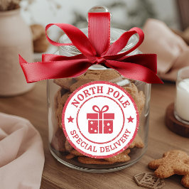 Nordpol-Sonderzustellung Vintage-Weihnachtsgeschen Runder Aufkleber