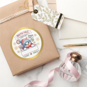 Nordpol-Sonderzustellung Weihnachtsgeschenk-Etiket Runder Aufkleber