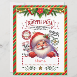 Nordpol-Übernacht-Service-Weihnachtsmann-Brief