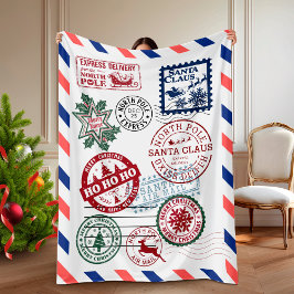 Nordpol-Weihnachtsmann-Brief-Weihnachten Fleecedecke