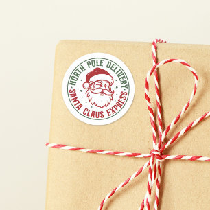 Nordpol Weihnachtsmann Eilsendung Runder Aufkleber
