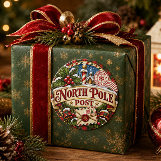 Nordpol-Weihnachtsmann-Post Weihnachtsbrief Runder Aufkleber