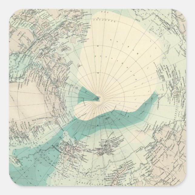 Nordpolargebiete Quadratischer Aufkleber (Vorderseite)