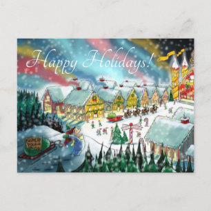 Nordpolwerkstatt des Weihnachtsmanns Feiertagspostkarte