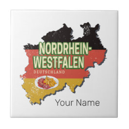 Nordrhein-Westfalen Deutschland Retro NRW Souvenir Fliese