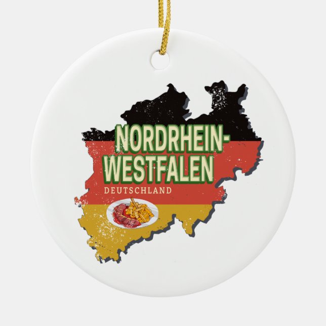 Nordrhein-Westfalen Deutschland Retro NRW Souvenir Keramik Ornament (Vorne)