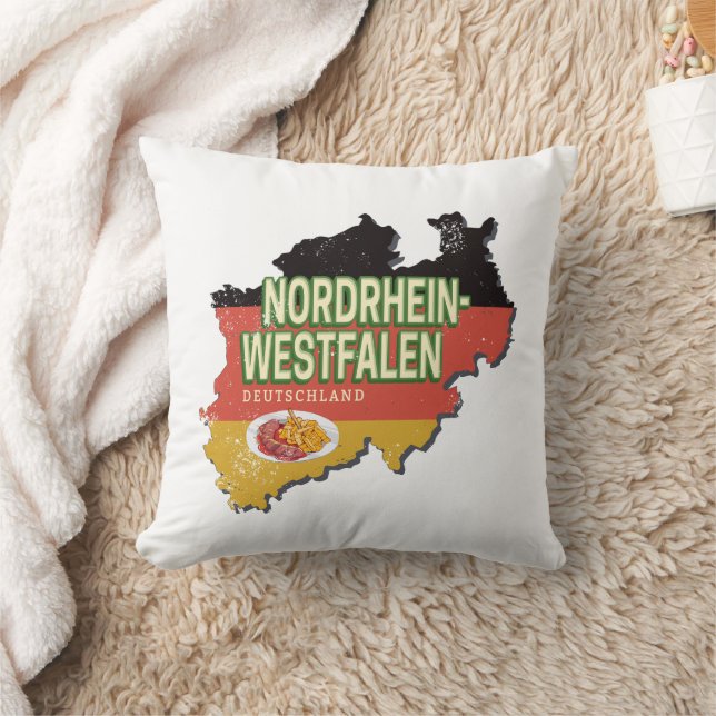 Nordrhein-Westfalen Deutschland Retro NRW Souvenir Kissen (Decke)