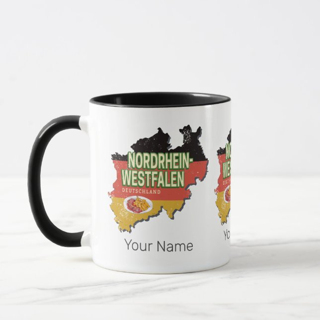 Nordrhein-Westfalen Deutschland Retro NRW Souvenir Tasse (Links)