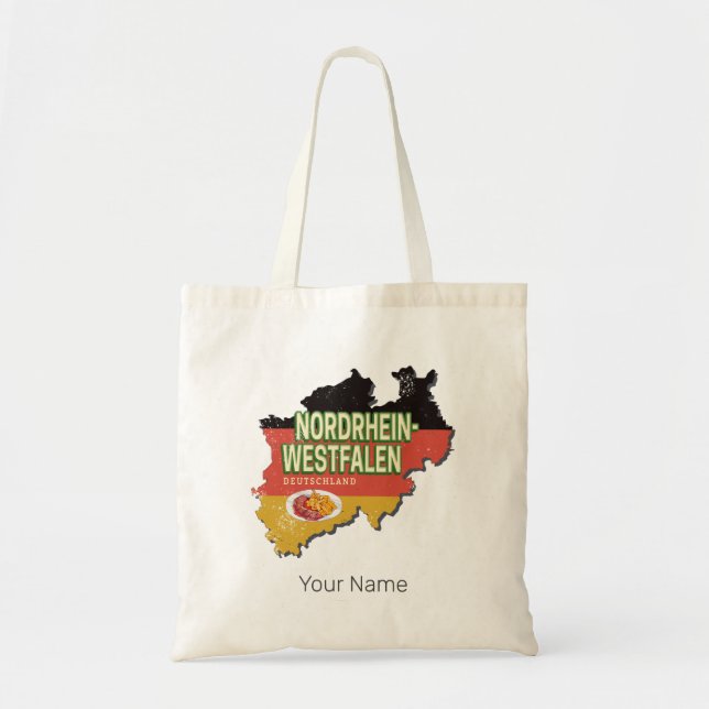 Nordrhein-Westfalen Deutschland Retro NRW Souvenir Tragetasche (Vorne)