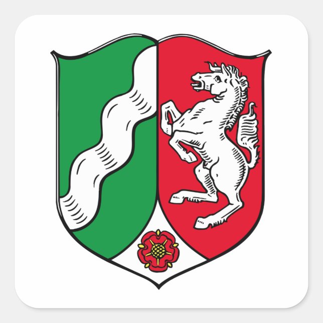 Nordrhein-Westfalen (Deutschland) Wappen-Coat Quadratischer Aufkleber (Vorderseite)