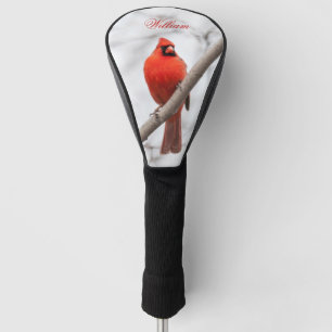Nordroter Kardinal im Schnee Personalisiert Golf Headcover