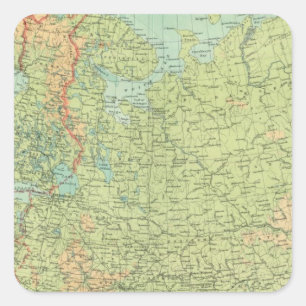 Nordrussland u. Finnland Quadratischer Aufkleber