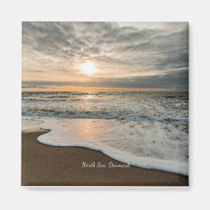 Nordsee, Dänemark malerischer Sonnenuntergang, Magnet