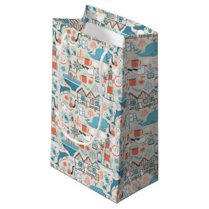 Nordsee-niedliches Gekritzel-Muster Kleine Geschenktüte
