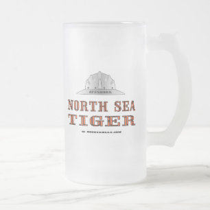 Nordsee-Tiger, Bier-Glas, Öl, Ölindustrieller, Mattglas Bierglas