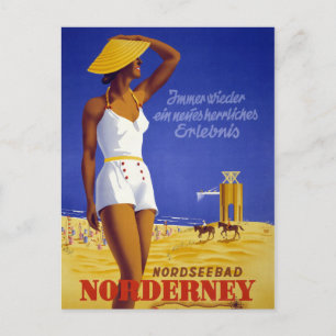 Nordseebad Norderney Deutschland Vintage Poster Re Postkarte