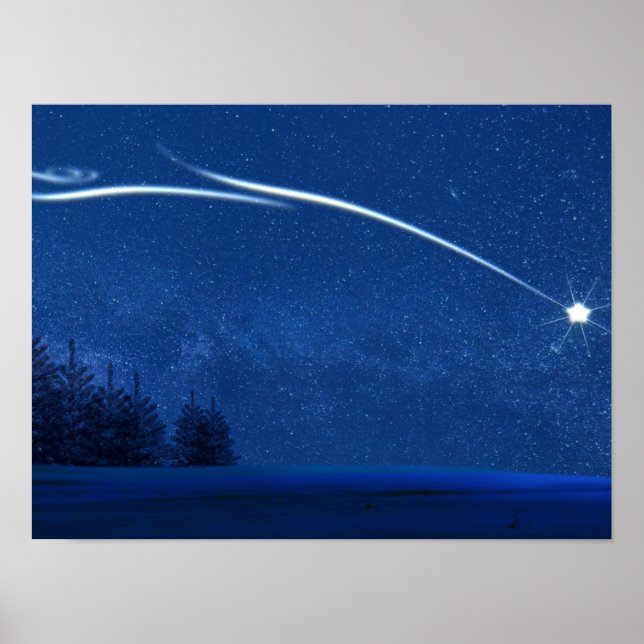 Nordstern über dem Wald Poster (Vorne)