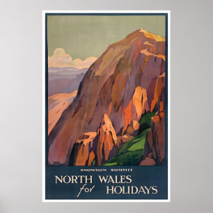 Nordwales-Druck Vintage-Reiseposter Roger Poster