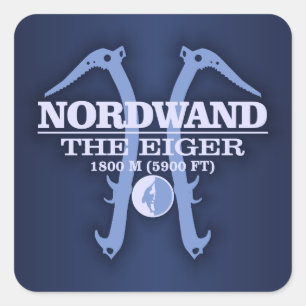 Nordwand "das Eiger " Quadratischer Aufkleber