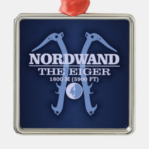 Nordwand "The Eiger" Silbernes Ornament