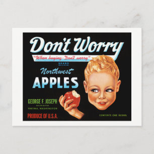 Nordwest-Äpfel Vintage-Label restauriert Postkarte