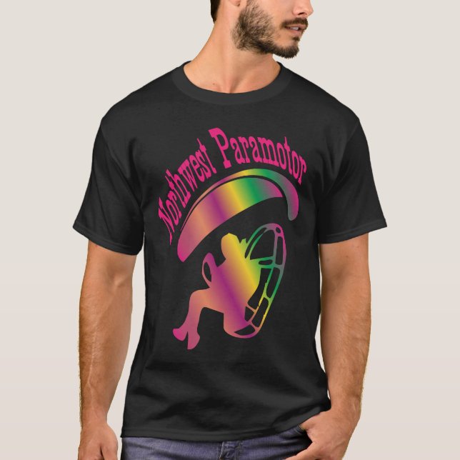 Nordwest Paramotor Rosa Regenbogen T-Shirt (Vorderseite)