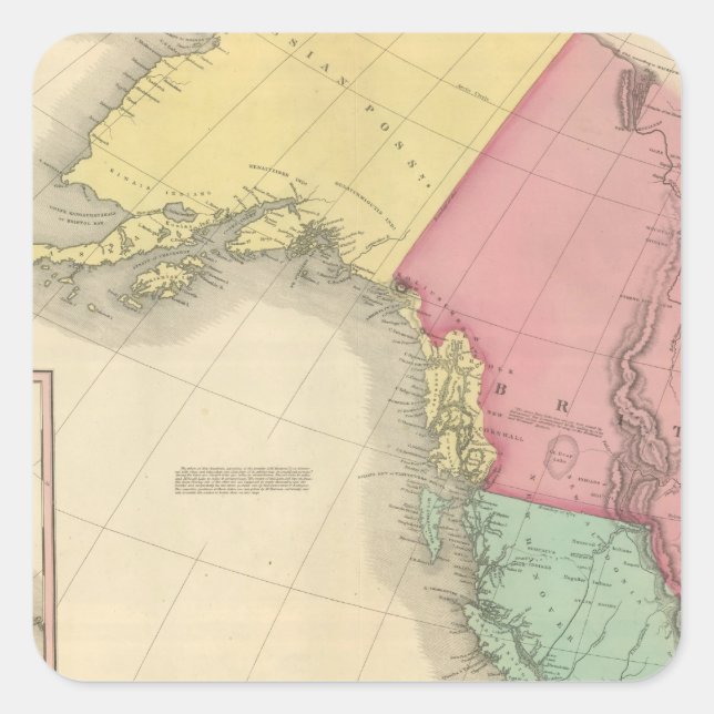 Nordwestamerika Quadratischer Aufkleber (Vorderseite)