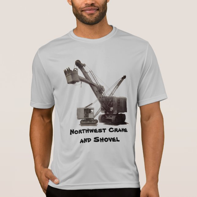 Nordwestkran und Schaufel FUNKTIONIERENDER T-Shirt (Vorderseite)