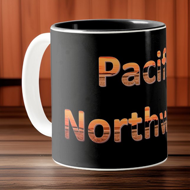 Nordwestpazifik mit San Juan Islands Sunset Zweifarbige Tasse (Von Creator hochgeladen)