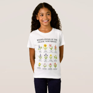 Nordwestpazifik-Wildblumen - Wasserfarbstil T-Shirt