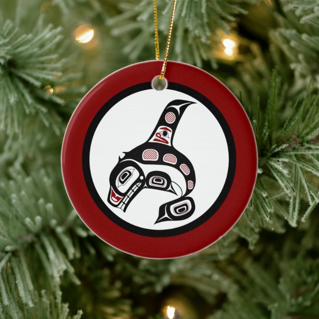 Nordwestpazifikküste Haida Art Killer Wal Keramik Ornament (Baum)
