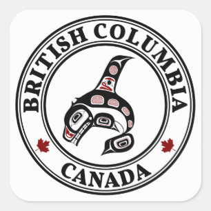 Nordwestpazifikküste Haida Art Killer Wal Quadratischer Aufkleber