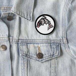 Nordwestpazifikküste Haida art Salmon Button