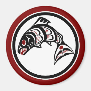 Nordwestpazifikküste Haida art Salmon Magnet