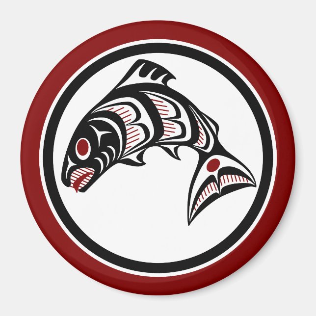 Nordwestpazifikküste Haida art Salmon Magnet (Vorne)