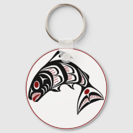 Nordwestpazifikküste Haida art Salmon Schlüsselanhänger