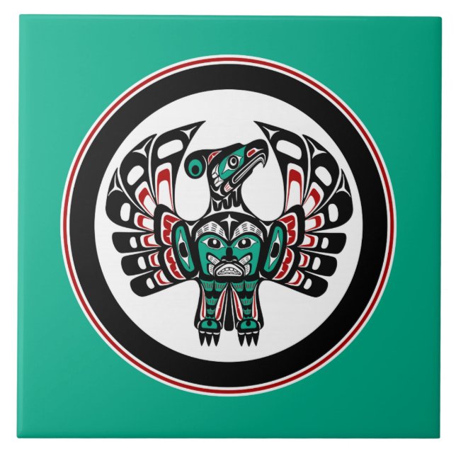 Nordwestpazifikküste Haida art Thunderbird Fliese (Vorderseite)