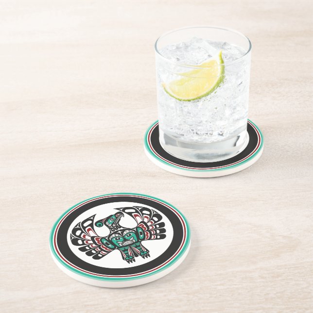 Nordwestpazifikküste Haida art Thunderbird Getränkeuntersetzer (Seite)