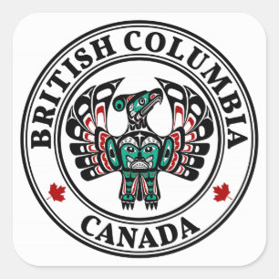 Nordwestpazifikküste Haida art Thunderbird Quadratischer Aufkleber