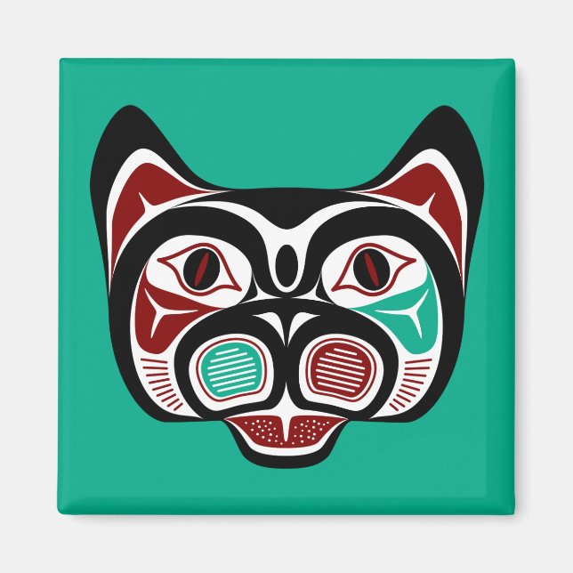 Nordwestpazifikküste Haida Kitty Magnet (Vorne)