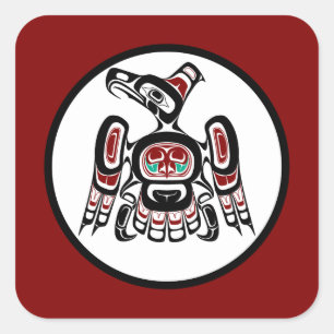 Nordwestpazifikküste Kaigani Thunderbird Quadratischer Aufkleber