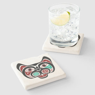 Nordwestpazifikküste Red Black Haida Kitty Steinuntersetzer