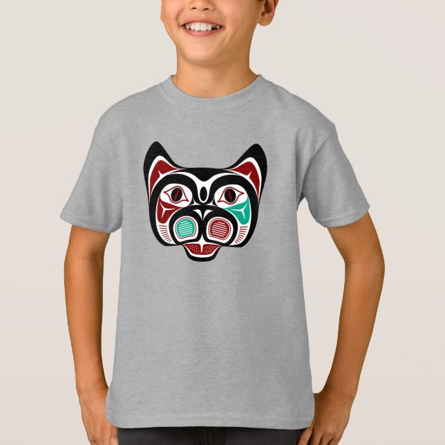 Nordwestpazifikküste Red White Haida Kitty T-Shirt (Vorderseite)