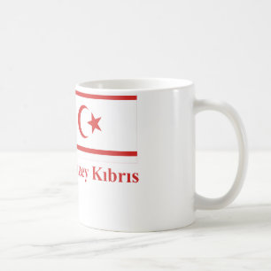 Nordzypern-Flagge mit Namen auf das Türkischen Tasse