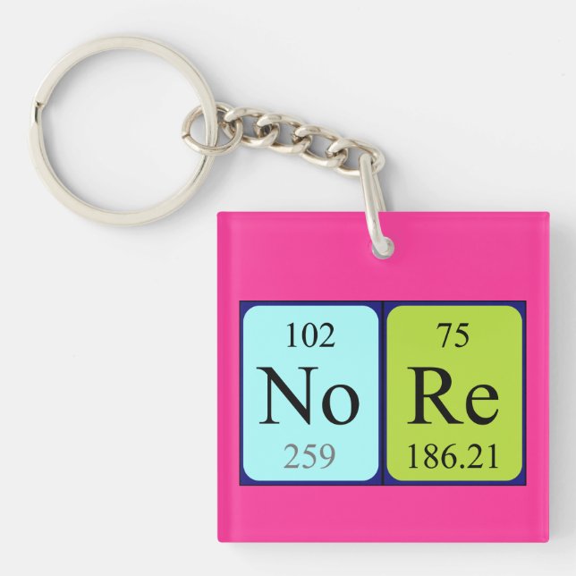 Nore Periodic Table name keyring Schlüsselanhänger (Vorderseite)