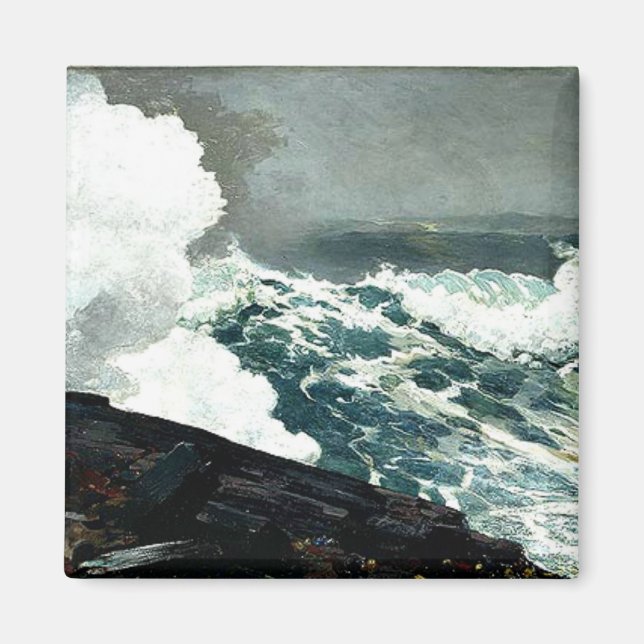 Noreaster - Kunstwerk von Winslow Homer Magnet (Vorne)