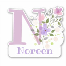 Noreen & Initial mit Blumendesign benennen